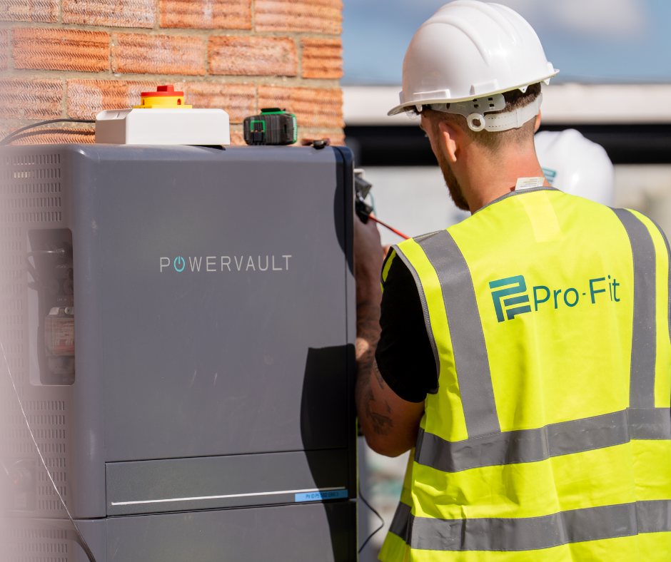 A home battery being commissioned on a Pro-Fit installation